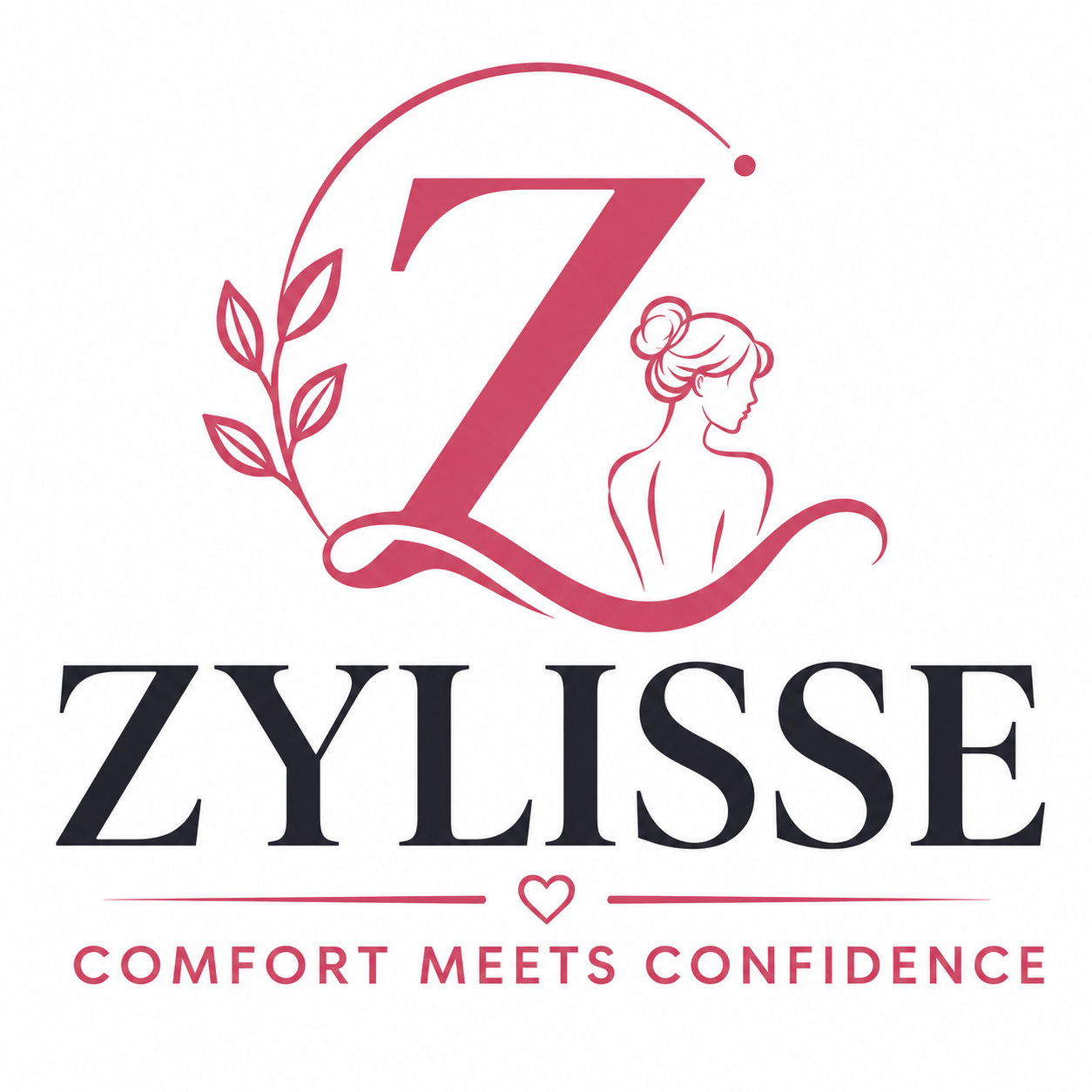 Zylisse women’s fashion logo in pink and black with elegant feminine branding design